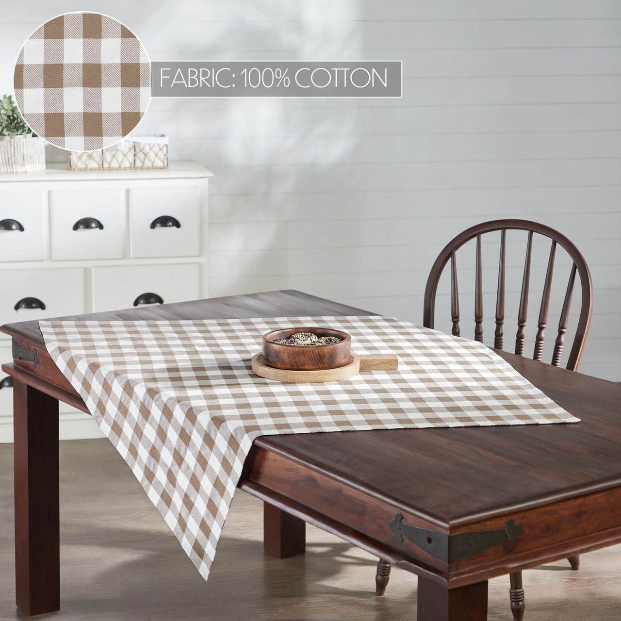 Annie Buffalo Check Portabella Table Topper 40x40 - The Fox Decor