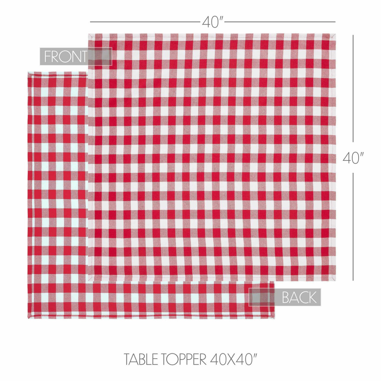 Annie Buffalo Check Red Table Topper 40x40 - The Fox Decor