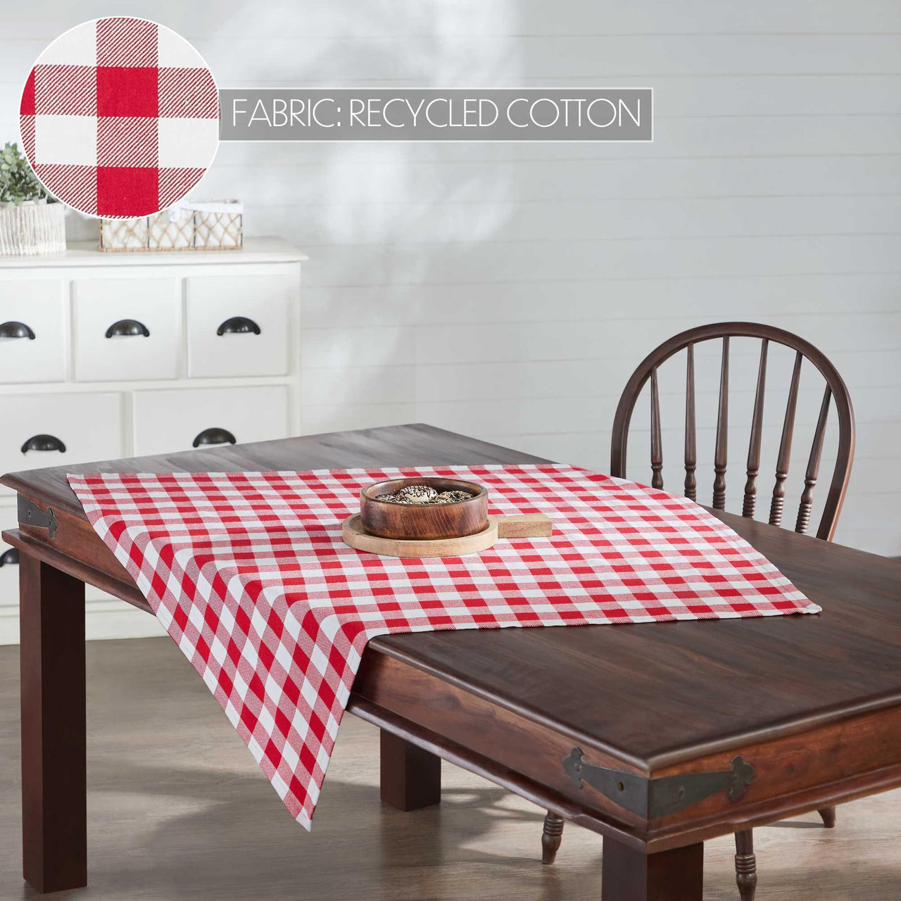 Annie Buffalo Check Red Table Topper 40x40 - The Fox Decor