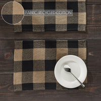 Black Check Placemat Set of 2 13x19 - The Fox Decor