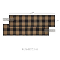 Black Check Runner 12x48 - The Fox Decor