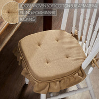 Thumbnail for Burlap Natural Ruffled Chair Pad 16.5x18 - The Fox Decor