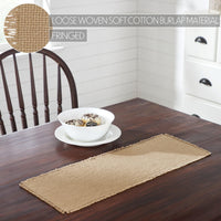 Thumbnail for Burlap Natural Runner Fringed 8x24 - The Fox Decor