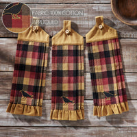 Heritage Farms Primitive Check Button Loop Tea Towel Set of 3 - The Fox Decor