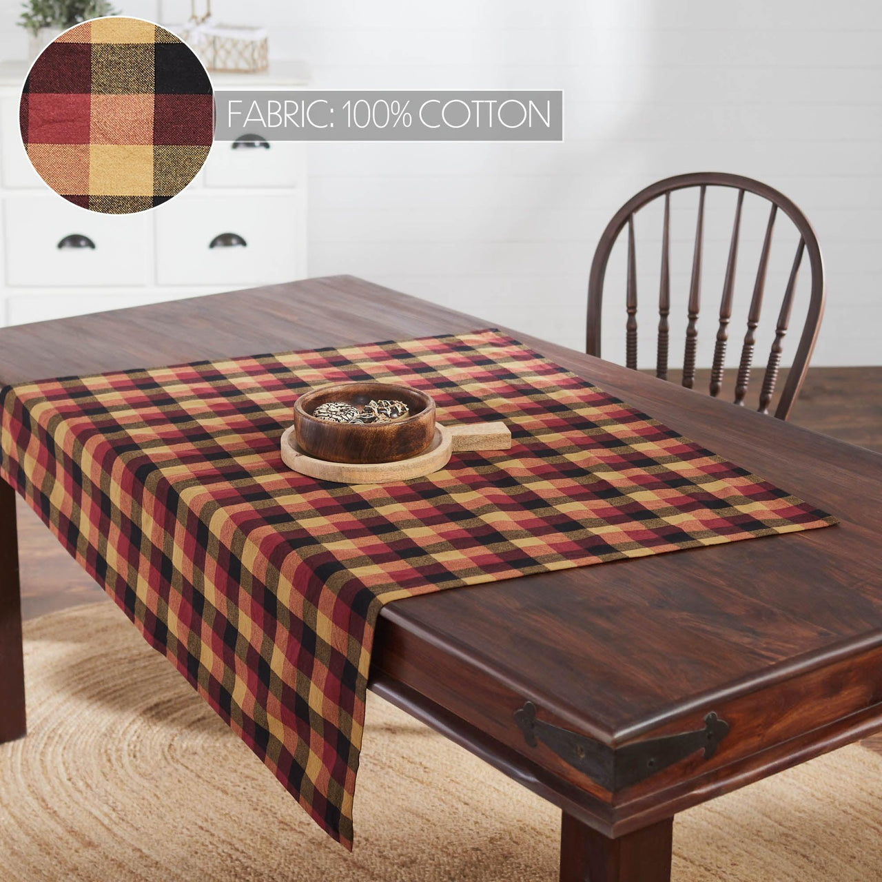 Heritage Farms Primitive Check Table Topper 40x40 - The Fox Decor