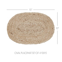 Natural Jute Placemat Set of 4 10x15 - The Fox Decor