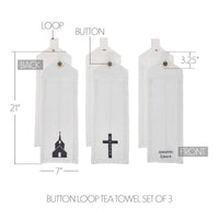 Thumbnail for Risen Button Loop Tea Towel Set of 3 - The Fox Decor