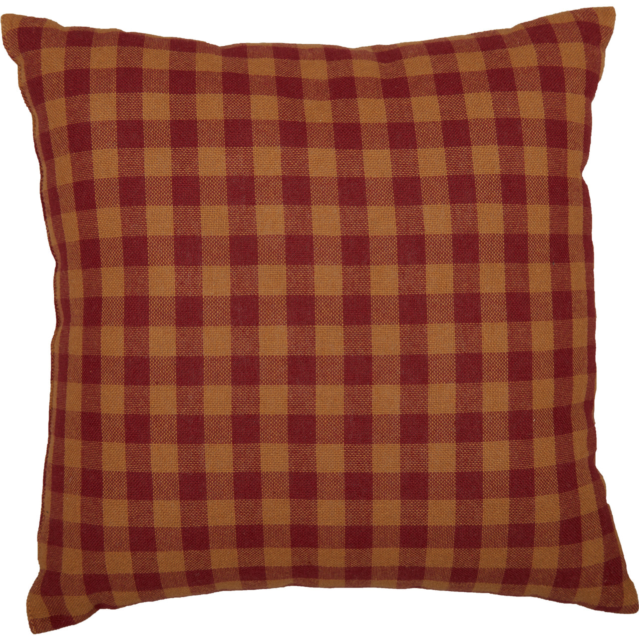 Burgundy Check Fabric Pillow 16"