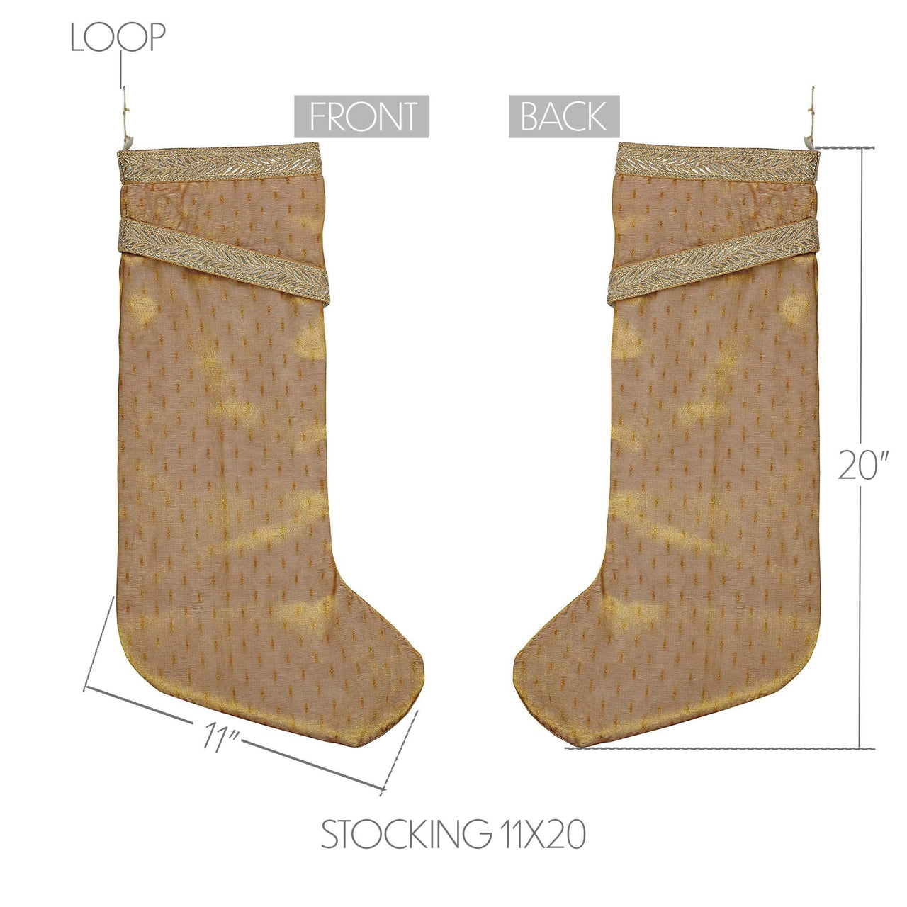 Tinsel Stocking 11x20 VHC Brands - The Fox Decor