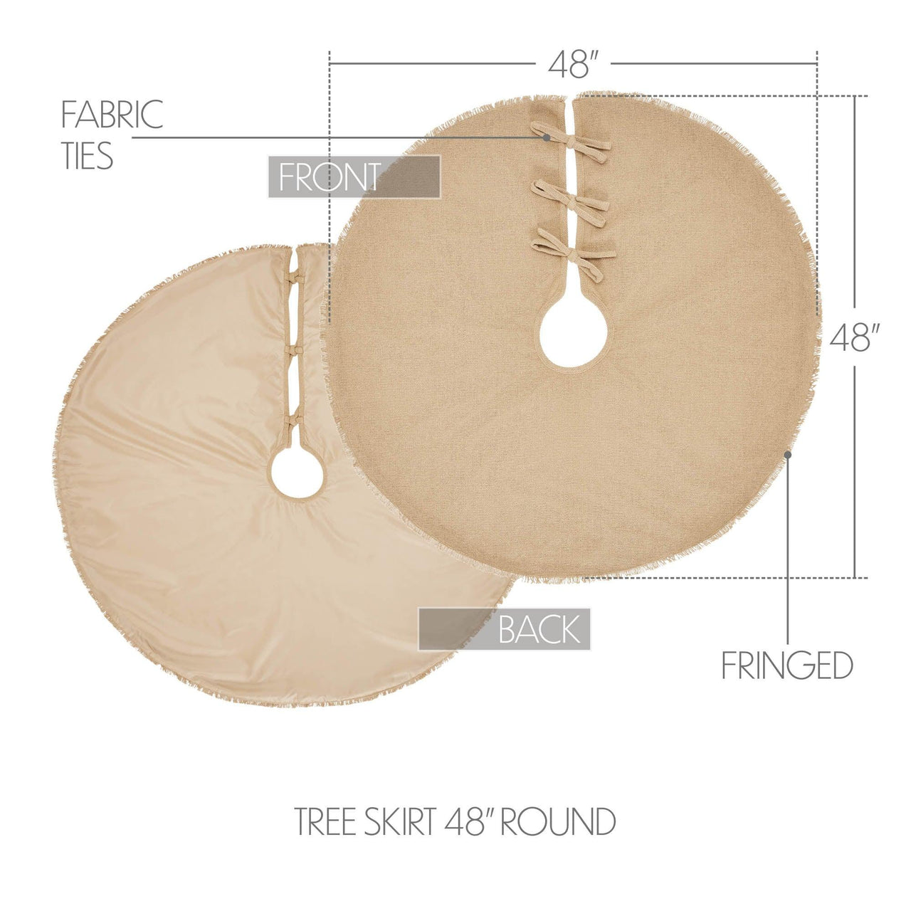 Yuletide Burlap Tan Tree Skirt 48 VHC Brands