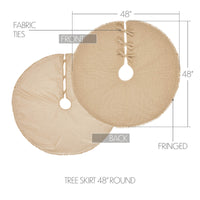 Thumbnail for Yuletide Burlap Tan Tree Skirt 48 VHC Brands