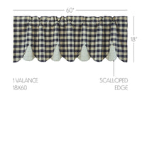 My Country Scalloped Layered Valance 18x60 - The Fox Decor