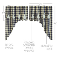 Thumbnail for My Country Scalloped Layered Swag Set of 2 36x36x16 - The Fox Decor