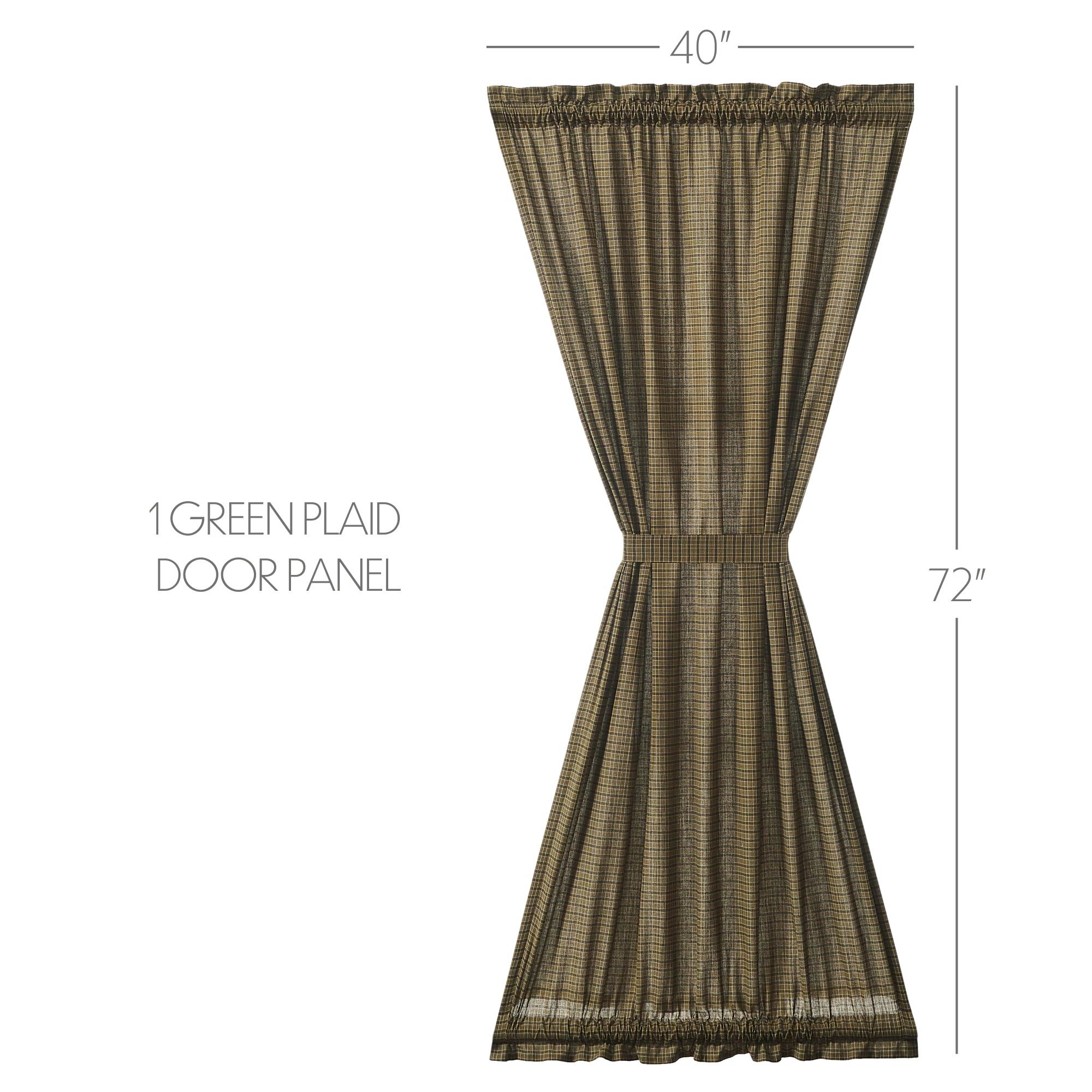 Tea Cabin Green Plaid Door Panel 72x40 - The Fox Decor