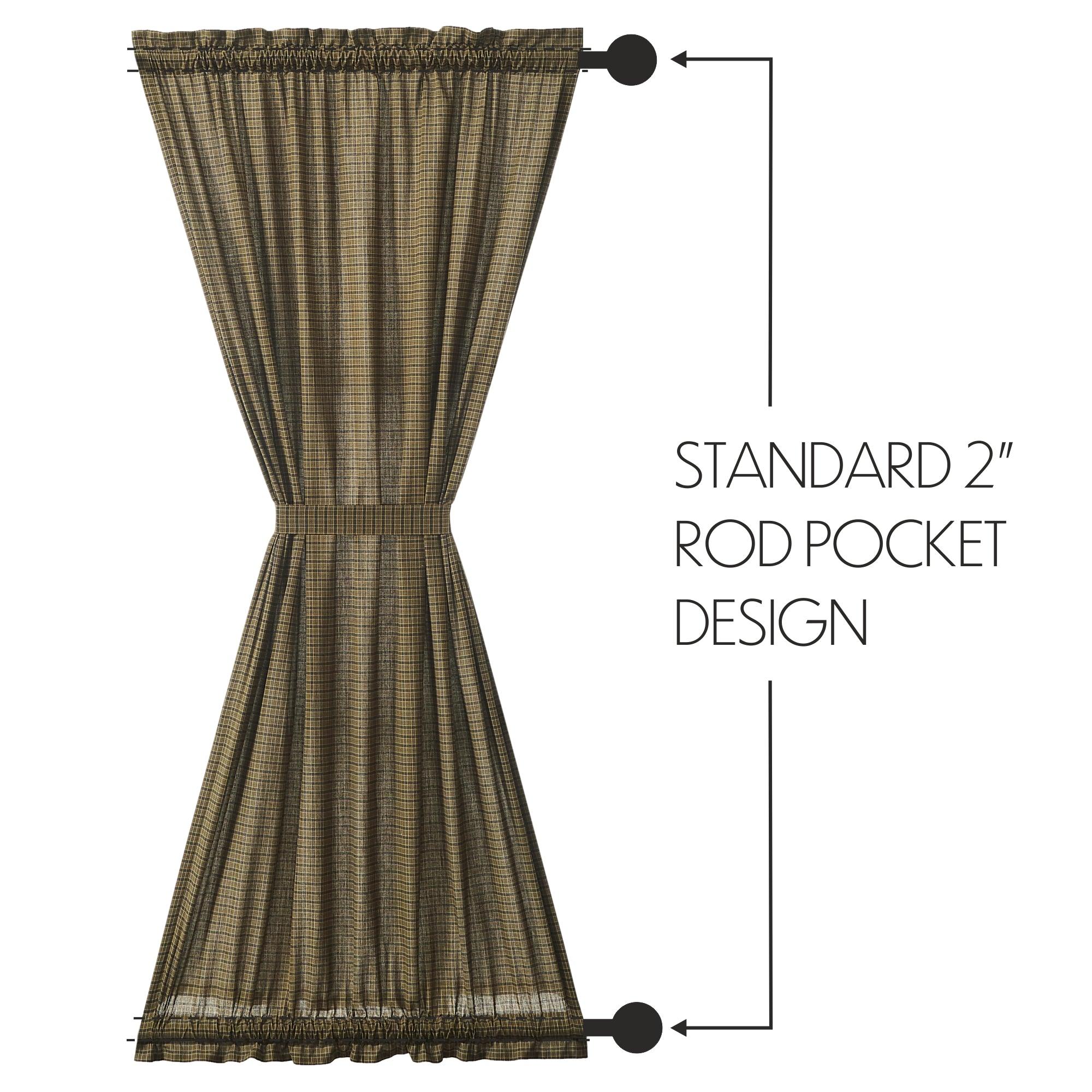 Tea Cabin Green Plaid Door Panel 72x40 - The Fox Decor