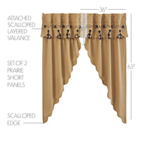 Pip Vinestar Scalloped Layered Prairie Short Panel Set of 2 63x36x18 - The Fox Decor