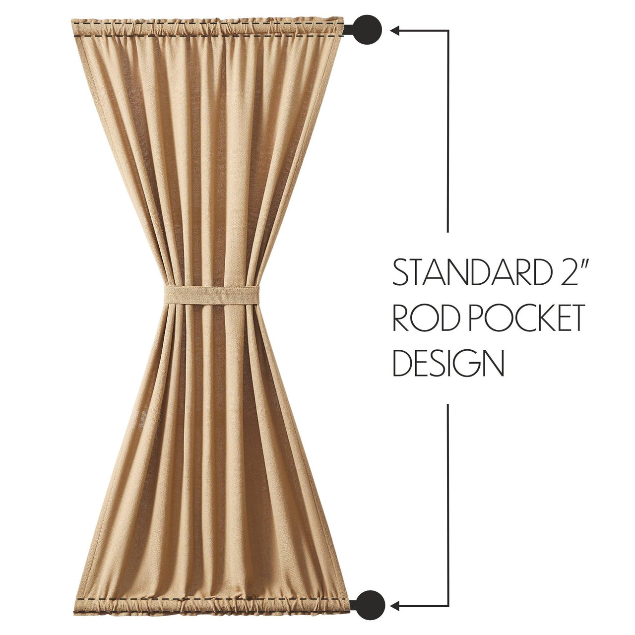Burlap Natural Door Panel 72x40 - The Fox Decor
