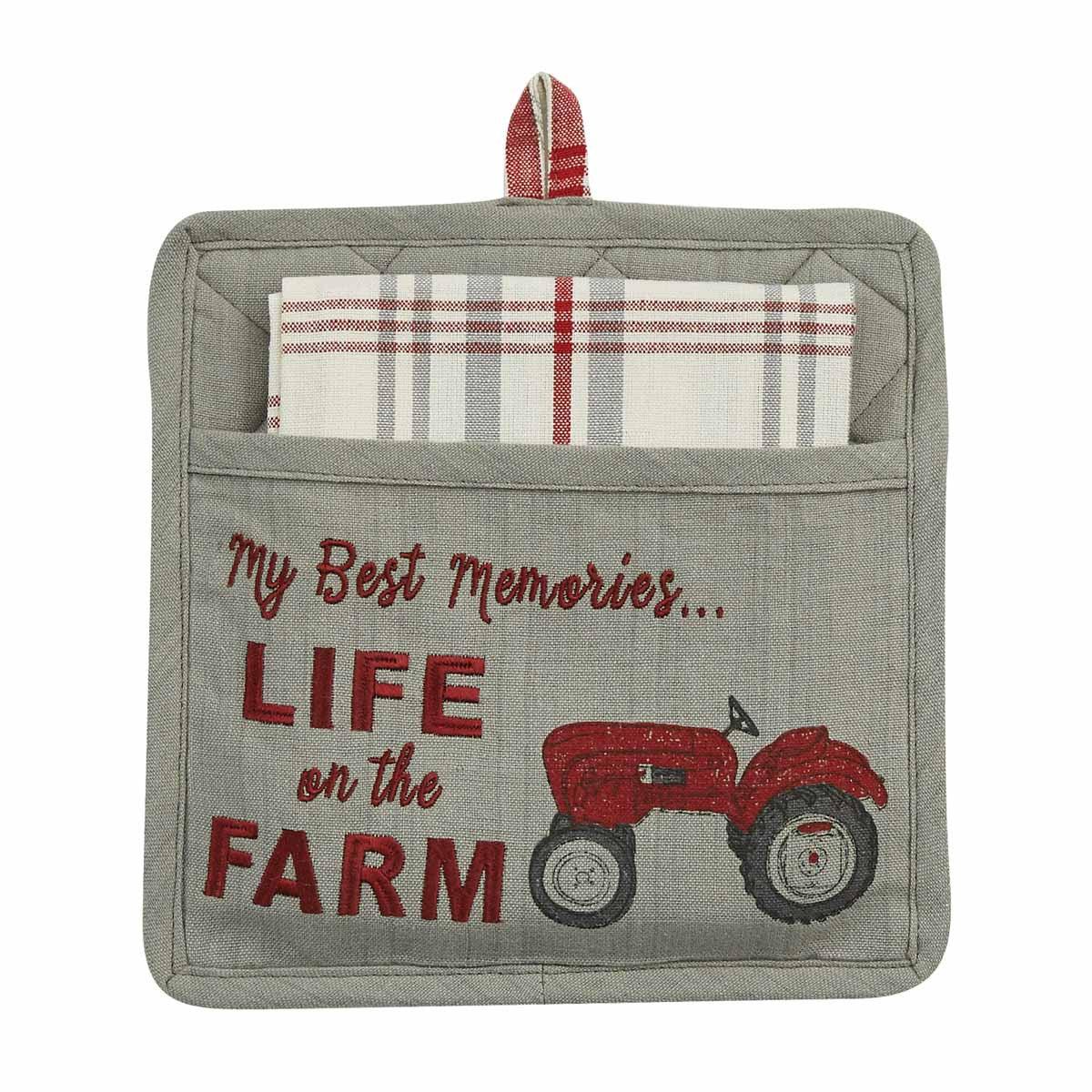 Life On The Farm Pocket Potholder Set - Set of 3 Park Designs - The Fox Decor