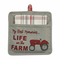 Life On The Farm Pocket Potholder Set - Set of 3 Park Designs - The Fox Decor
