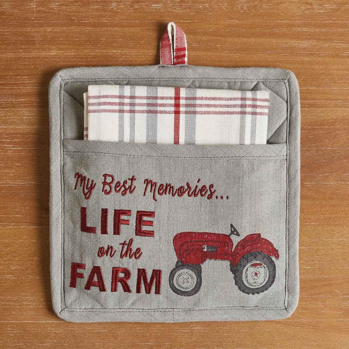 Life On The Farm Pocket Potholder Set - Set of 3 Park Designs - The Fox Decor