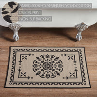 Thumbnail for Custom House Black Tan Jacquard Polyester Bathmat 20x30 - The Fox Decor