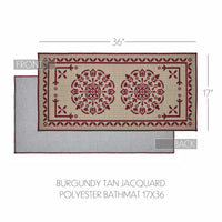 Thumbnail for Custom House Burgundy Tan Jacquard Polyester Bathmat 17x36 - The Fox Decor