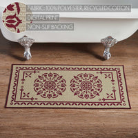 Thumbnail for Custom House Burgundy Tan Jacquard Polyester Bathmat 17x36 - The Fox Decor
