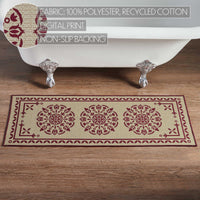 Thumbnail for Custom House Burgundy Tan Jacquard Polyester Bathmat 17x48 - The Fox Decor