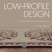 Thumbnail for Custom House Burgundy Tan Jacquard Polyester Bathmat 17x48 - The Fox Decor