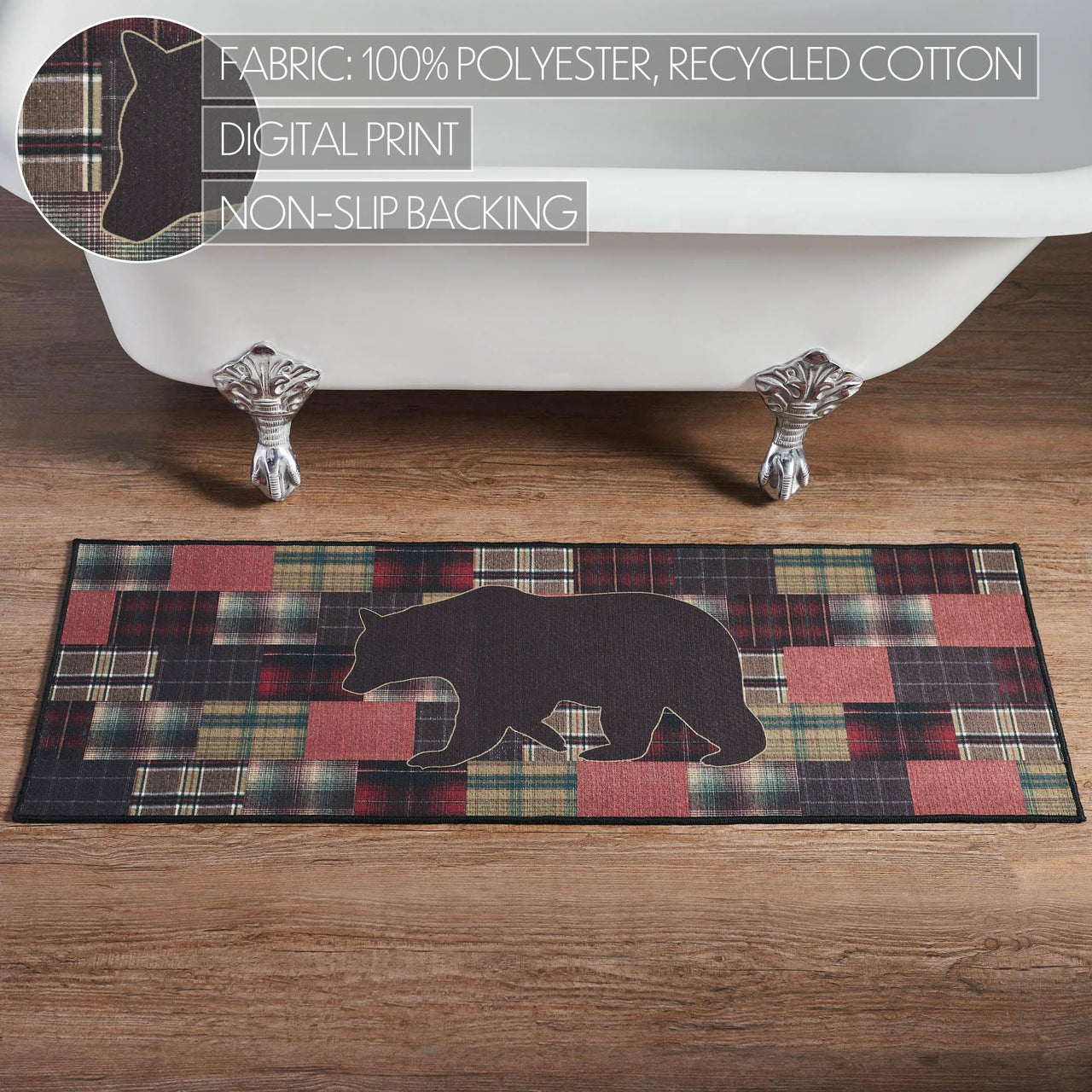 Wyatt Bear Polyester Bathmat 17x48 - The Fox Decor