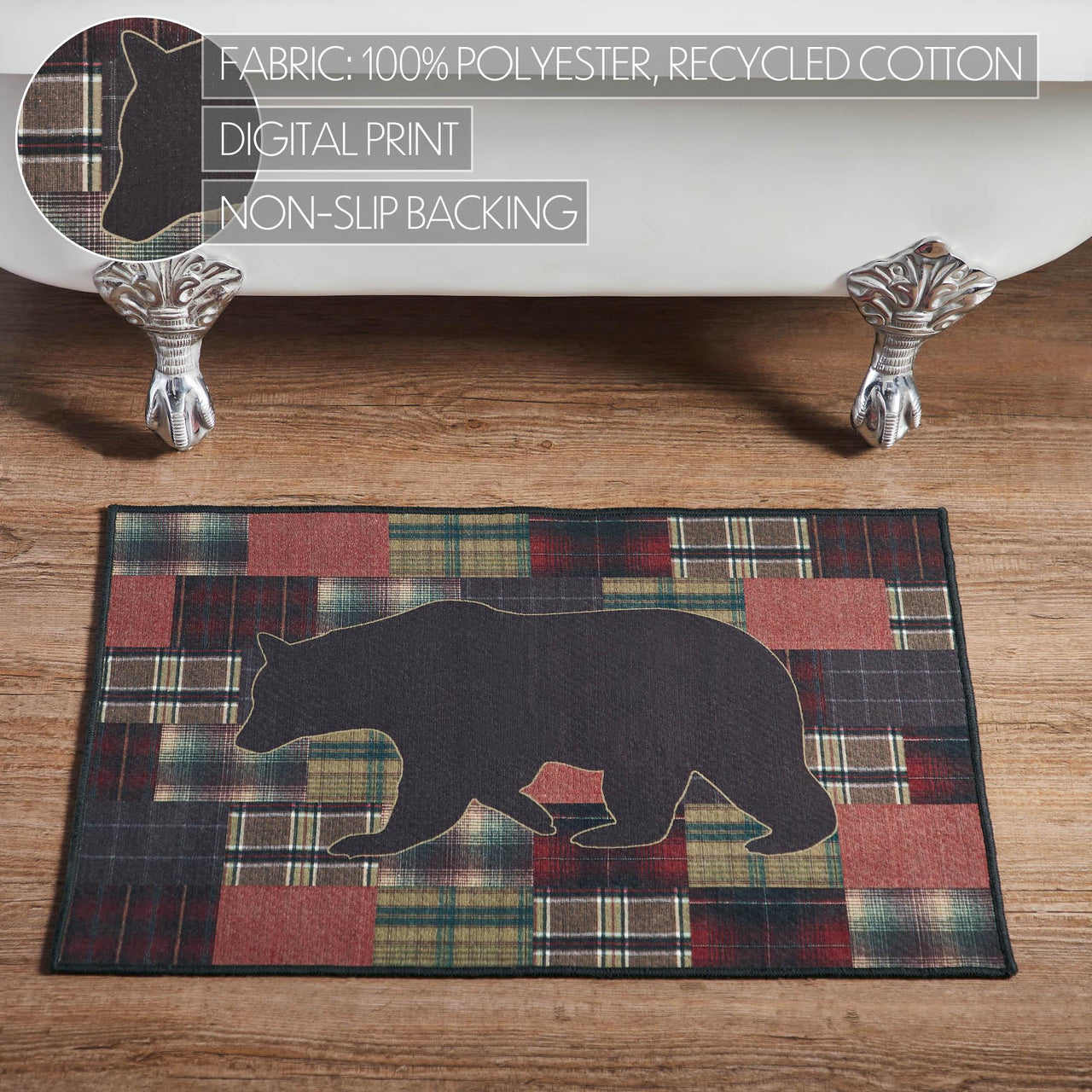 Wyatt Bear Polyester Bathmat 20x30 - The Fox Decor