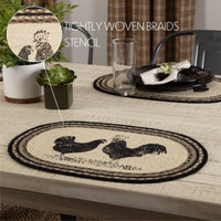 Thumbnail for Sawyer Mill Charcoal Poultry Jute Braided Placemat Set of 6