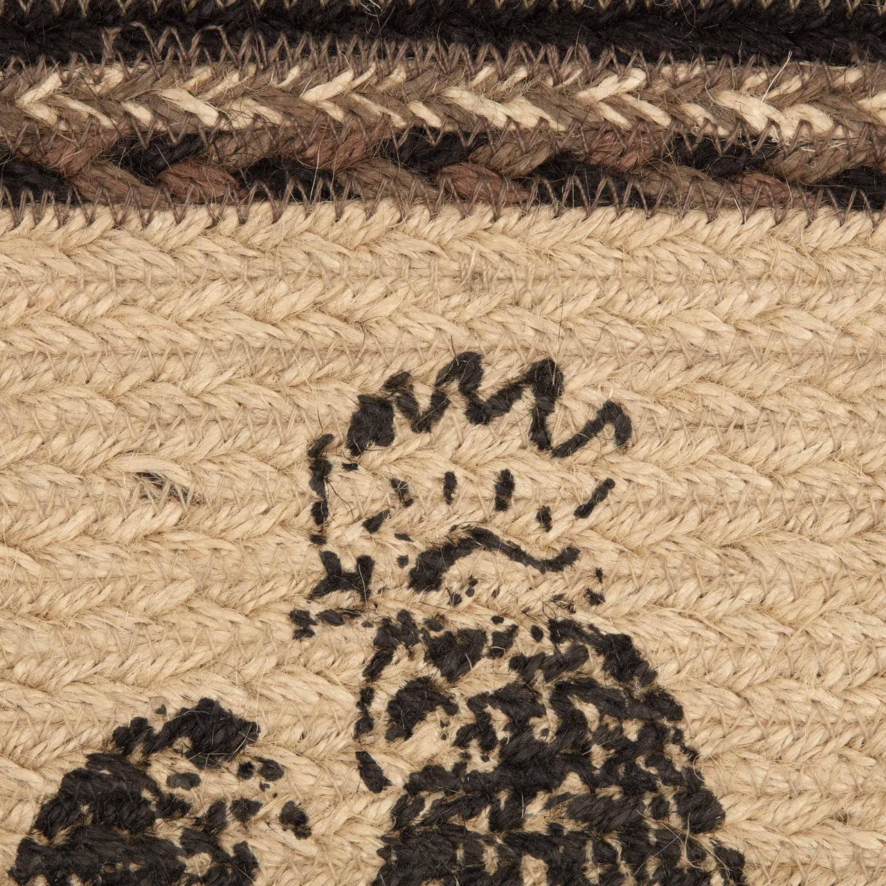 Sawyer Mill Charcoal Poultry Jute Braided Placemat Set of 6 - The Fox Decor