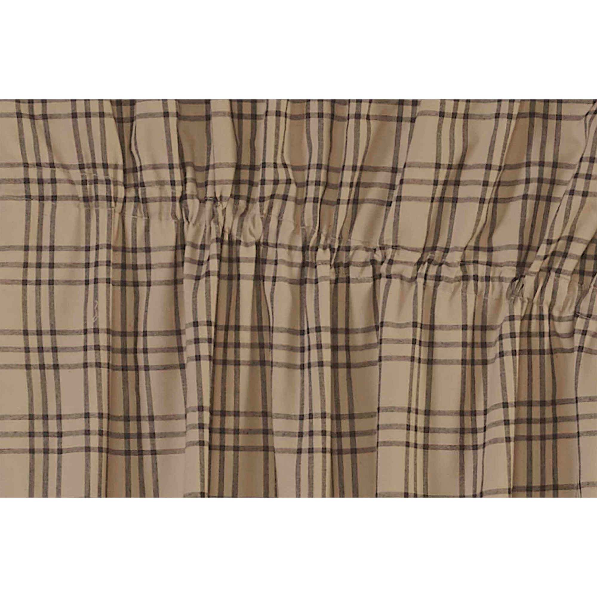 Sawyer Mill Charcoal Plaid Prairie Short Panel Curtain Set of 2 63x36x18