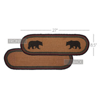 Thumbnail for Wyatt Stenciled Bear Jute Stair Tread Oval Latex 8.5x27 VHC Brands - The Fox Decor