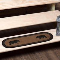 Thumbnail for Wyatt Stenciled Bear Jute Stair Tread Oval Latex 8.5x27 VHC Brands - The Fox Decor