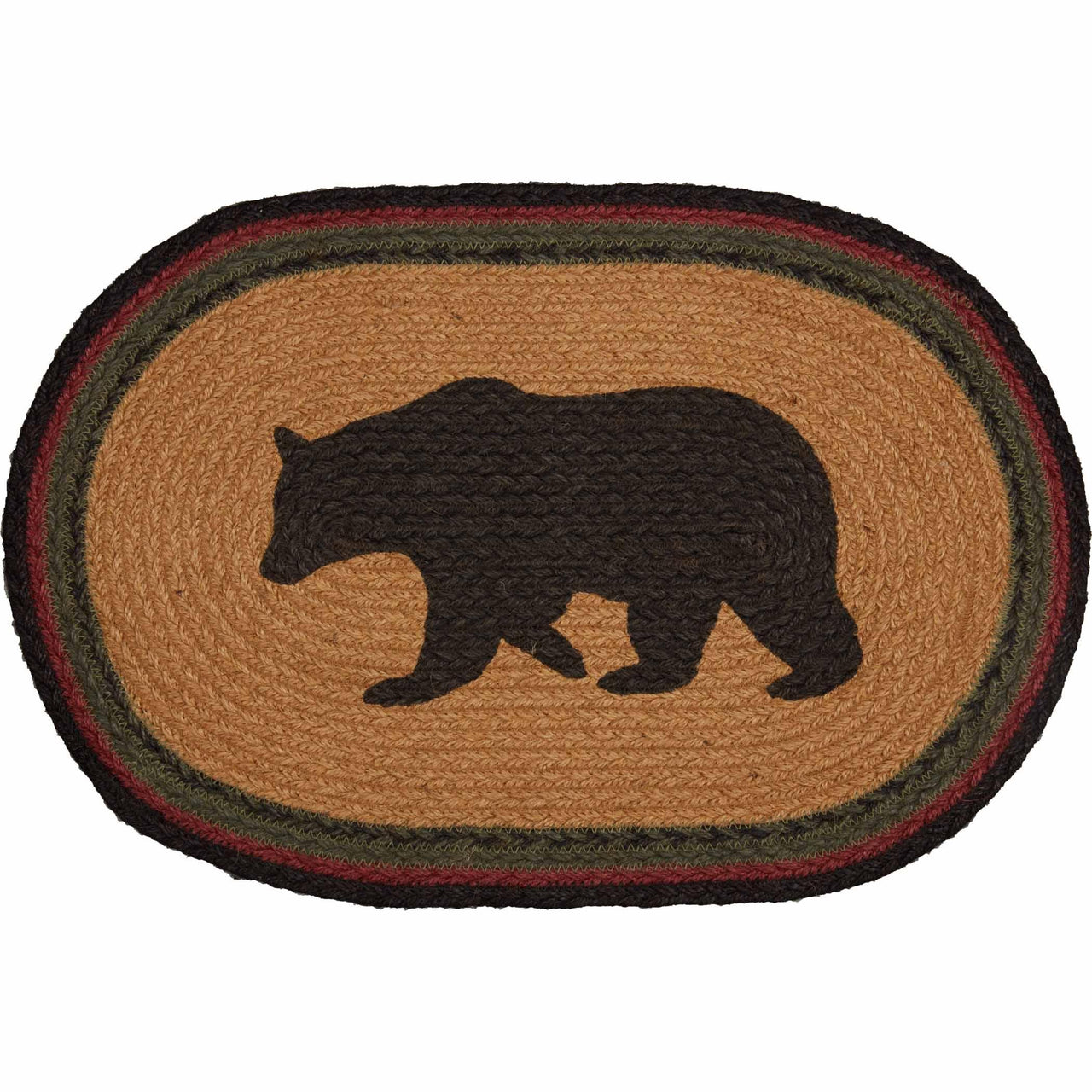 Wyatt Stenciled Bear Jute Braided Placemat Set of 6 - The Fox Decor