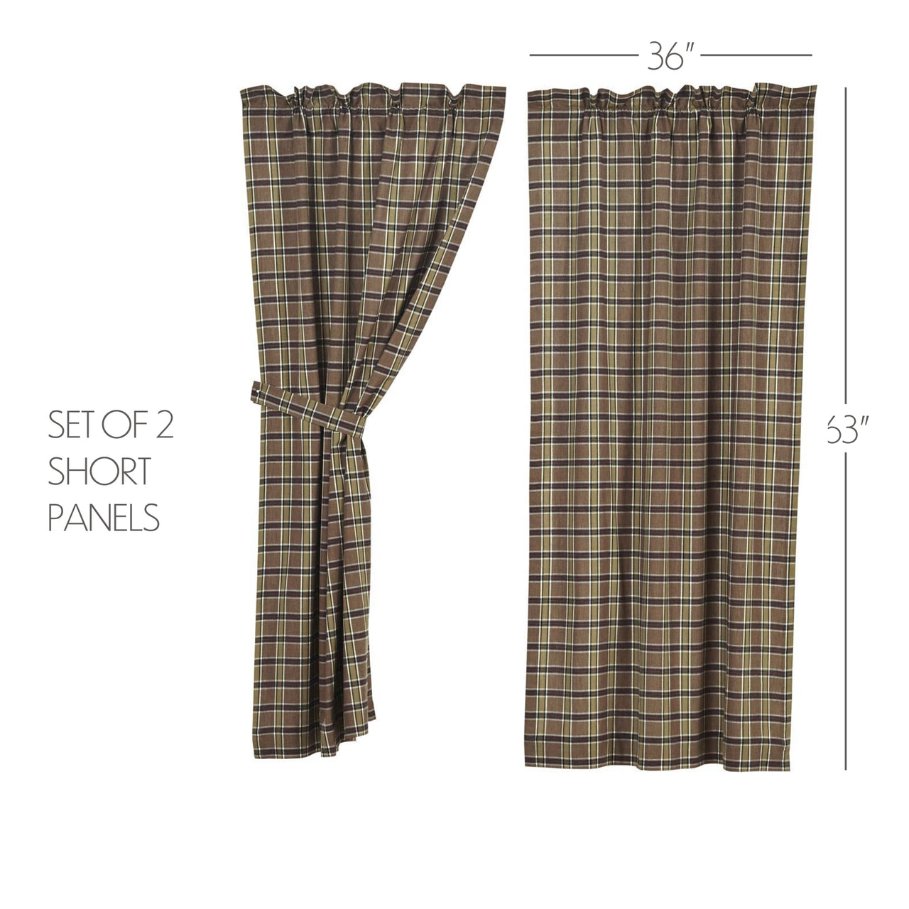 Wyatt Short Panel Curtain Set of 2 63"x36" VHC Brands