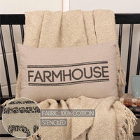 Thumbnail for Sawyer Mill Farmhouse Pillow Charcoal, Red & Blue