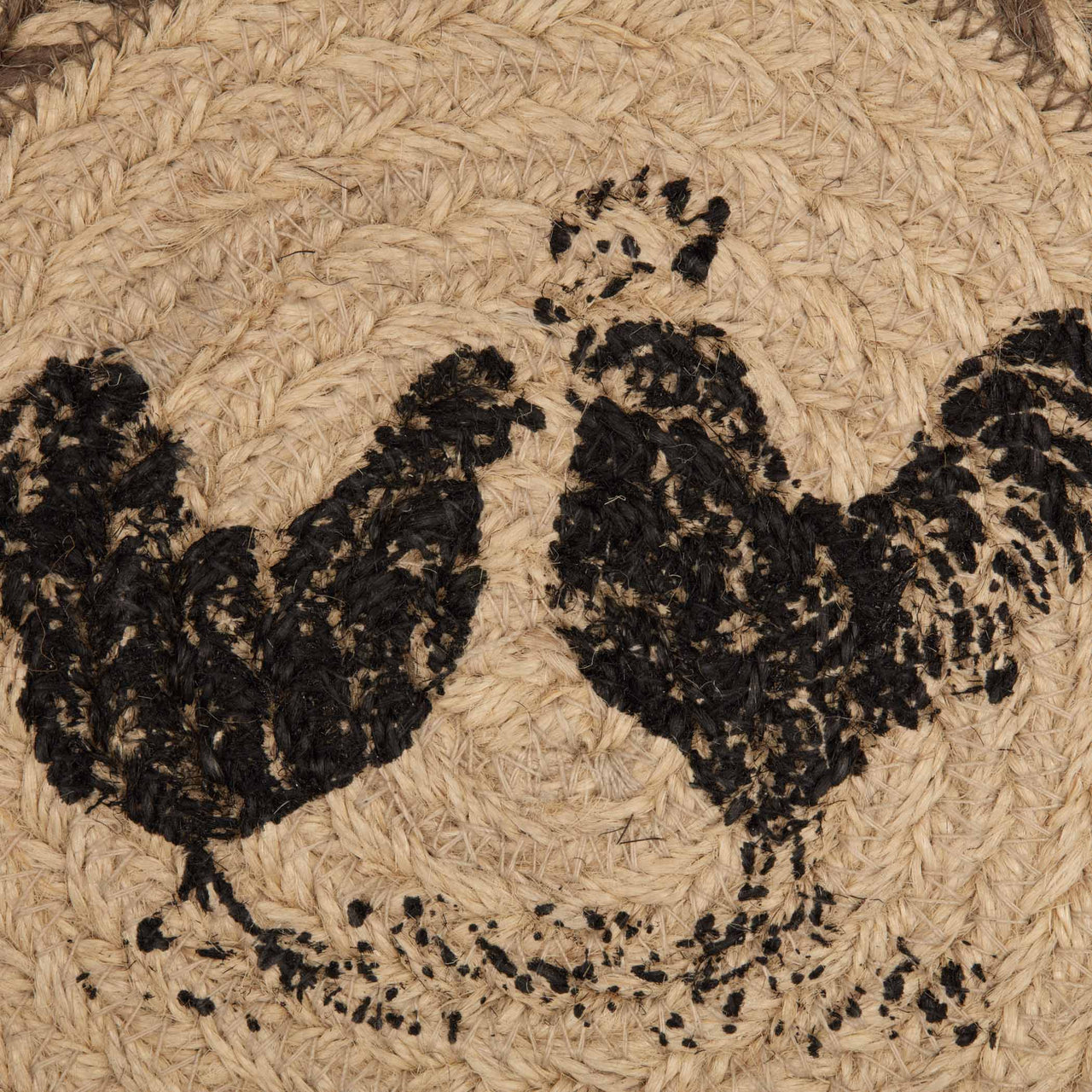Sawyer Mill Charcoal Poultry Jute Trivet 8" VHC Brands - The Fox Decor