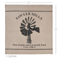 Thumbnail for Sawyer Mill Charcoal Windmill Shower Curtain 72