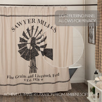 Thumbnail for Sawyer Mill Charcoal Windmill Shower Curtain 72
