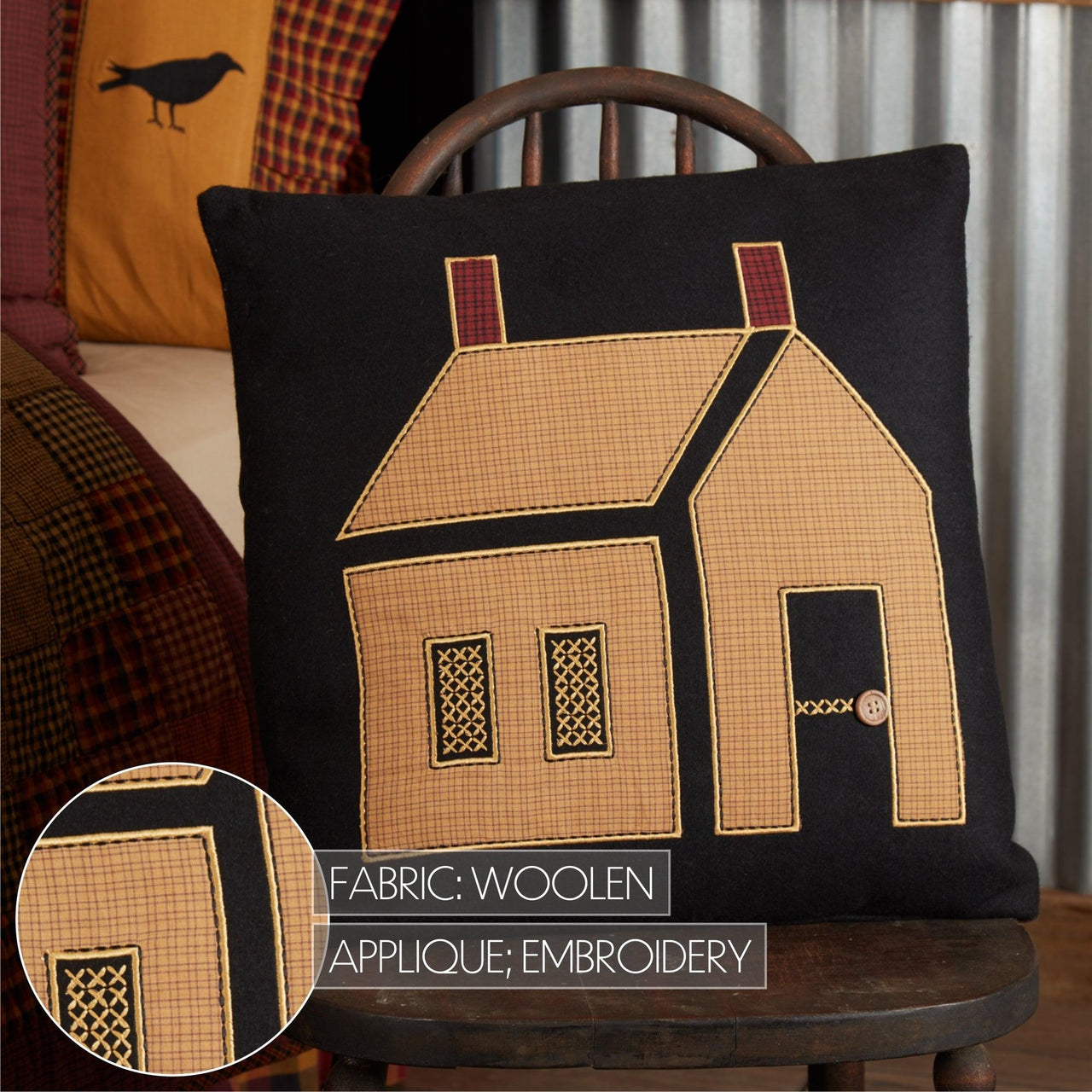 Heritage Farms Primitive House Pillow 18x18 - The Fox Decor