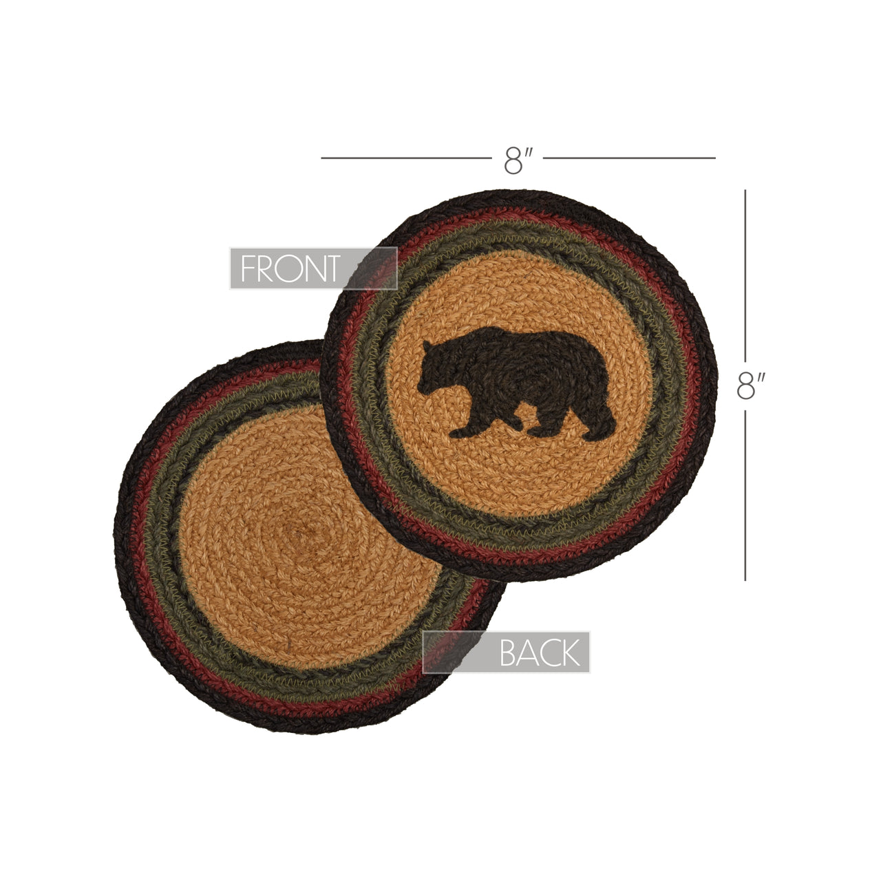 Wyatt Stenciled Bear Jute Trivet 8" VHC Brands