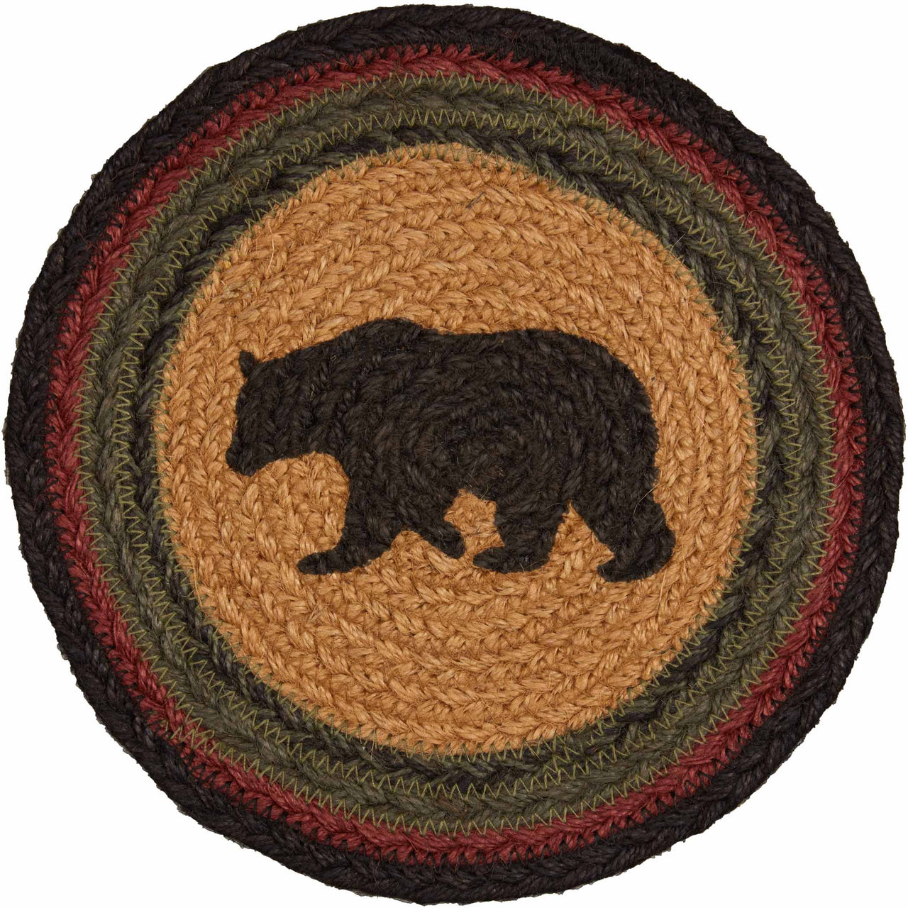 Wyatt Stenciled Bear Jute Trivet 8" VHC Brands - The Fox Decor