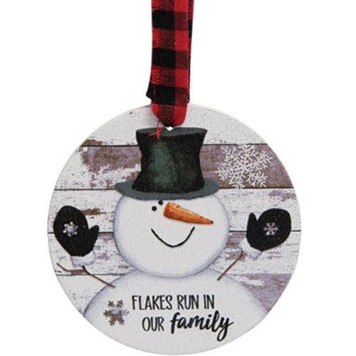 3 Set Happy Snowman Shiplap Ornaments - The Fox Decor