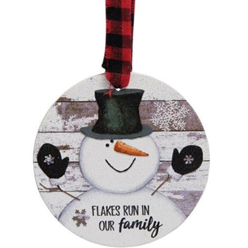 3 Set Happy Snowman Shiplap Ornaments