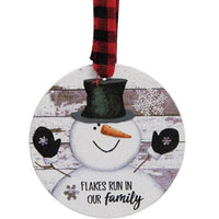 3 Set Happy Snowman Shiplap Ornaments - The Fox Decor