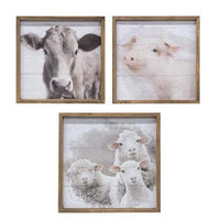 Farm Animal Portrait Frame 3 Asstd - The Fox Decor