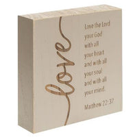 Engraved Scripture Block 3 Asstd - The Fox Decor